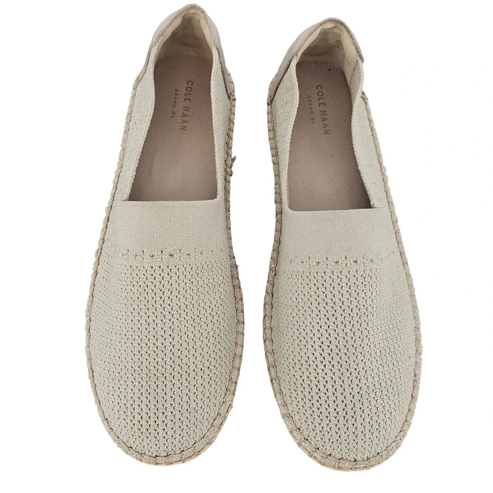 Cole‎ Haan Cloudfeel Knit Espadrille Loafers Beige Sand Womens 11 B W14239